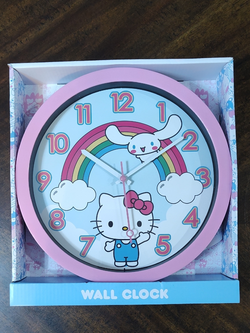 Hello Kitty Pastel Rainbow Pink Wall Clock
